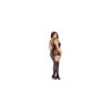 Bodystocking grande taille dentelle effet guêpières large décolleté et bas sexy 